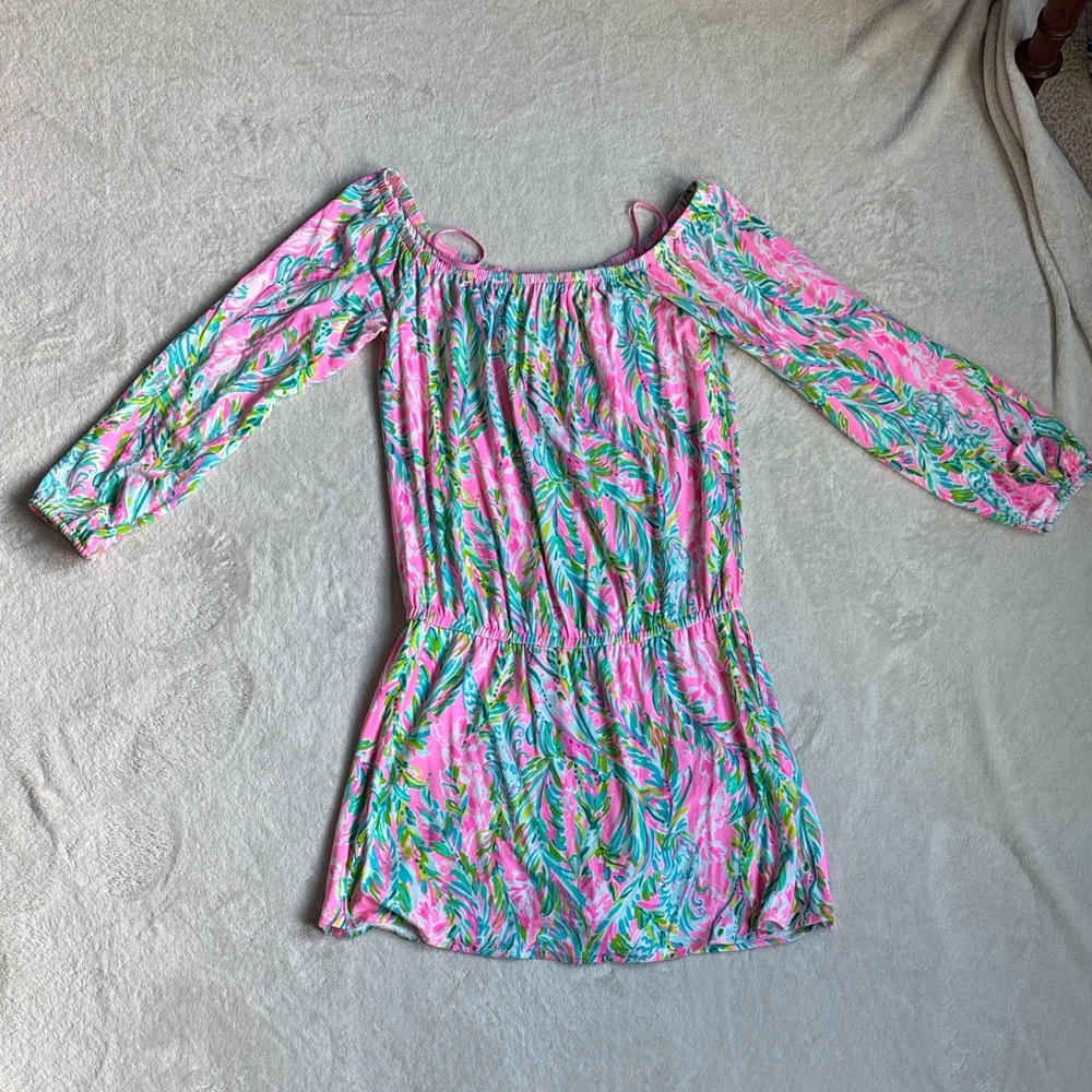 Lilly Pulitzer Pink and Light Blue Fabric